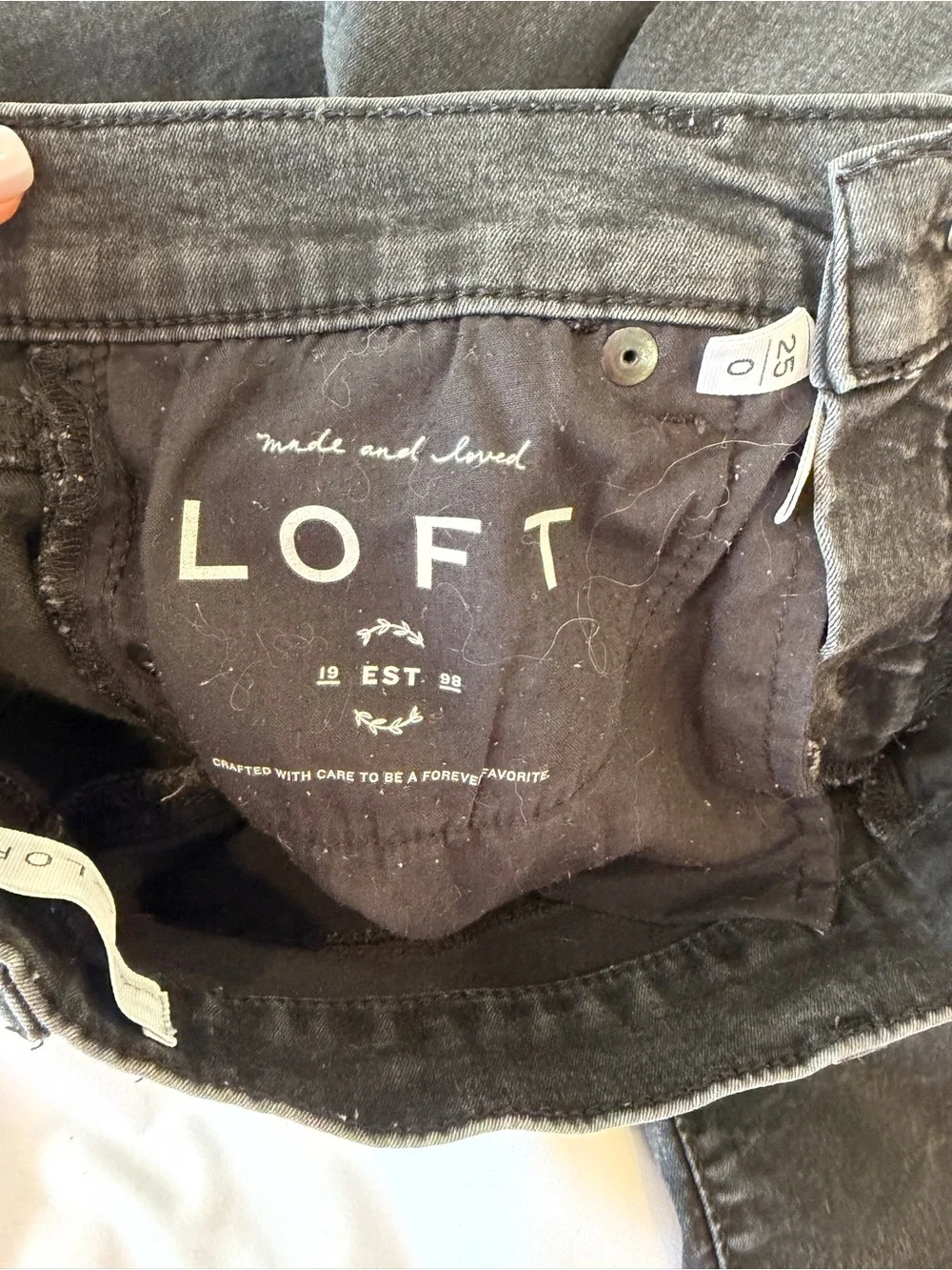 Loft Skinny Stretch Black Jean Size 25/0